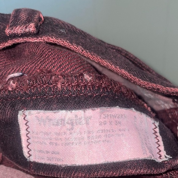 Vintage Wrangler High Waist Straight Leg Burgandy Jeans 29 x 34 - Picture 7 of 7